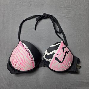 Fox Racing Women's Bikini top Molded Top Pink black Tan Medium